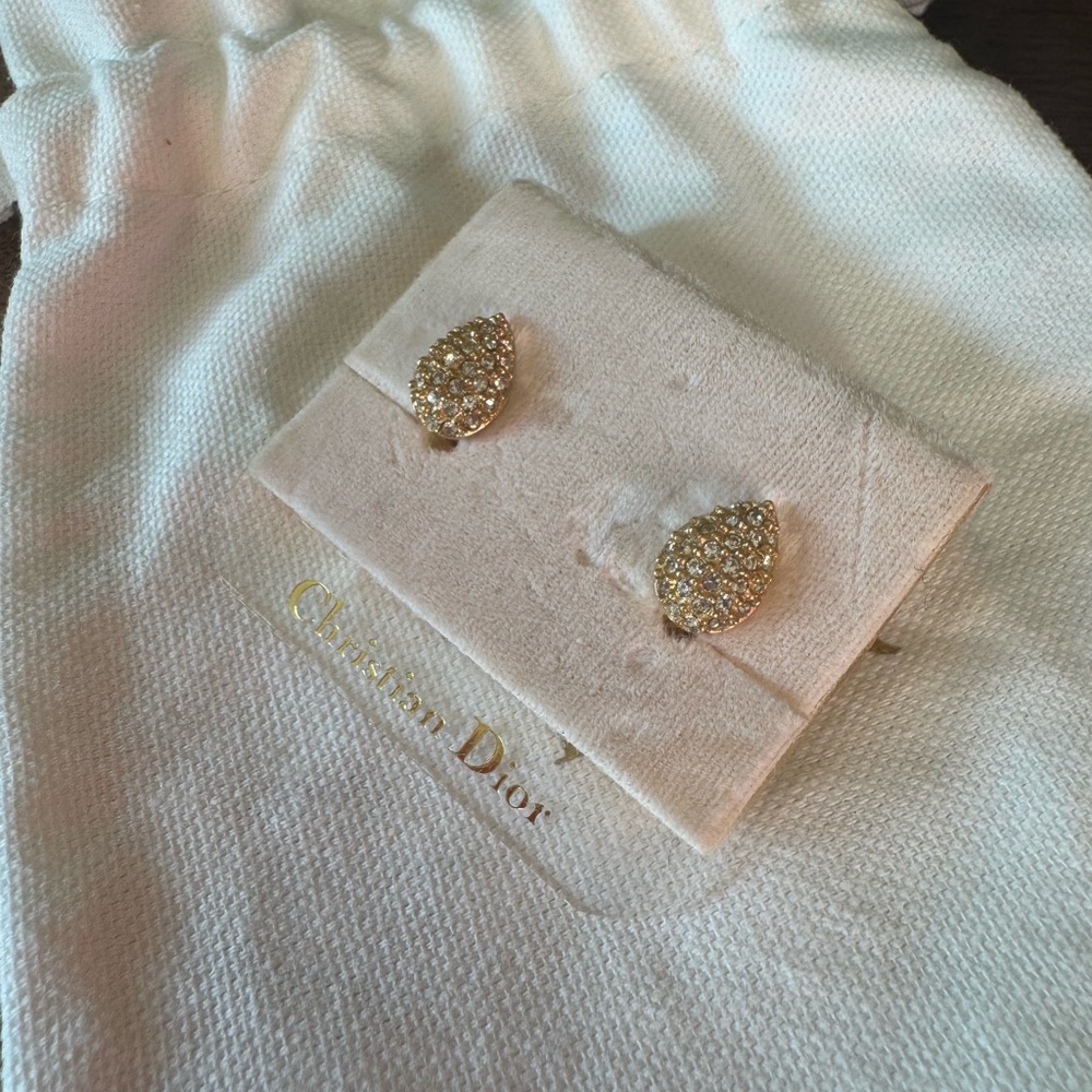 Dior Crystal and Gold Earrings - Picture 5 of 5